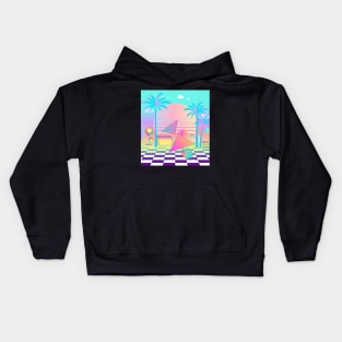 Vaporwave Pastel Sunset Kids Hoodie